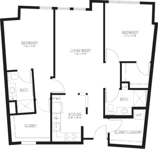 Wakefield - Two Bedroom Floorplan