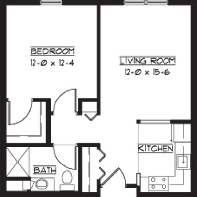 Avon - One Bedroom Floorplan