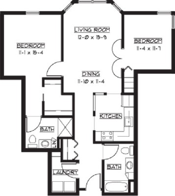 Berkshire - Two Bedroom Floorplan