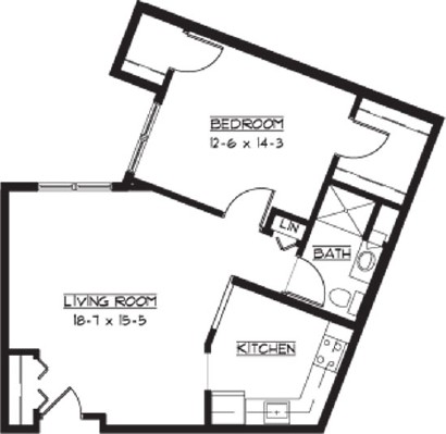 Devon - One Bedroom Floorplan
