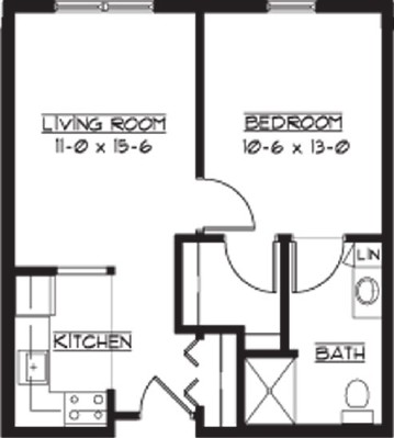 East Kent - One Bedroom Floorplan