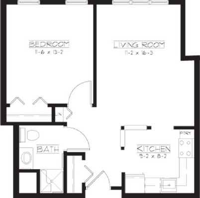 Canterbury - One Bedroom Floorplan