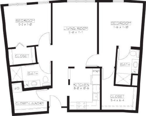 Preston - Two Bedroom Floorplan